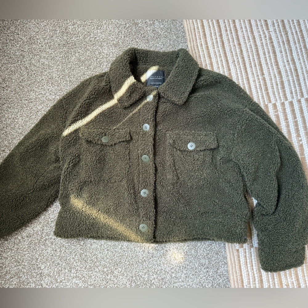Sanctuary Olive Sherpa Jacket